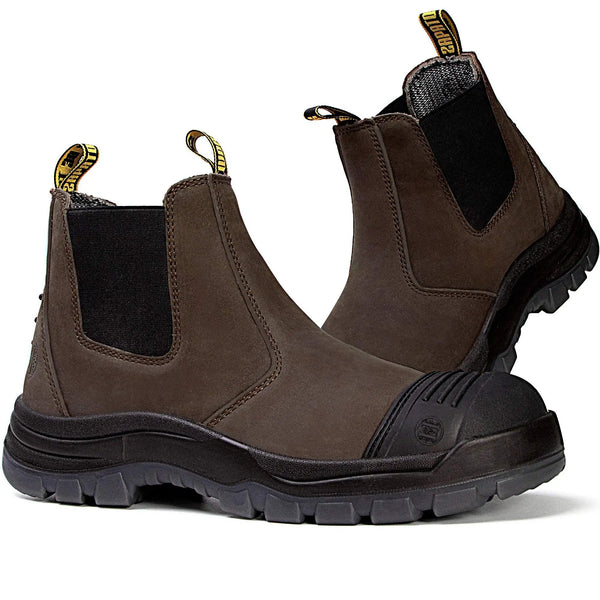 SHAMTCH Work Boots for Men Steel Toe Waterproof Slip Resistant Leather 11.5-12 SHAMTCH Work Boots for Men Steel Toe Waterproof Slip  main image 4