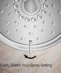 Purist Three Function Showerhead 2.5 Gpm Polished Chrome With Full Coverage Spray Pulsating Massage And Silk Spray Easy Thumb Tab