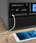 DigitaNow Nine In One Turntable With Speakers 3 Speed Records Player Cd Cassette Radio Bluetooth Aux Usb And Sd Card Support For Vinyl Lovers showing AUX and USB ports.