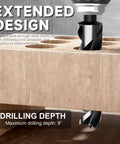 Auger drill bit set, 12-inch long, 1/4-inch hex quick-change shank, tri-flute for wood (8-piece).