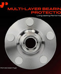 Front Wheel Bearing And Hub Kit For Toyota Corolla 2003 To 2019 Front view of multi-layer hub assembly