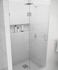 Frameless Shower Door Hinge With Enduroshield Glass Coating In Polished Brass Finish For 78 Inch By 45.5 Inch Shower Enclosure, Heavy Duty Hardware, Easy Install, Modern Bathroom Upgrade on clear glass shower door
