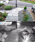 Outdoor view captured by 5MP PoE IP Dome Camera With Built-In Audio For Indoor Outdoor Surveillance, 98 Foot IR Night Vision