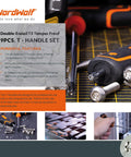9 Piece T Handle Torx Wrench Set With S2 Steel Long Arm Security Star Keys T10 Through T50 In Storage Box