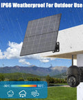 Outdoor Cellular Security Camera No WiFi Required 4G Solar Powered With 20W Solar Panel And 20000mAh Battery shown mounted outdoors