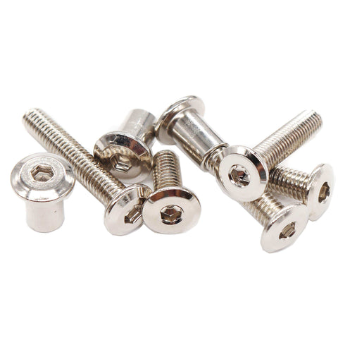 Rivet Countersunk Hex Socket Cap Bolts And Hex Head Barrel Nuts Kit For DIY Furniture Projects M6x15 20 25 30 35mm 4mm Hex Nickel Plated