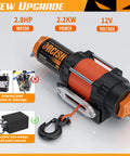 4500 Pound 12V DC Waterproof Electric Winch Kit For ATV UTV Towing With 50 Foot Synthetic Rope, Wireless Remote And Wired Controller