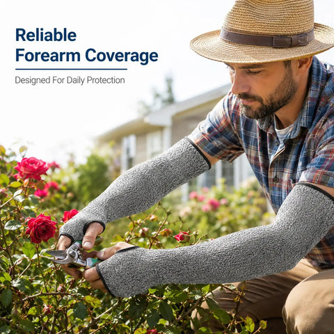 Top Shelf Level 5 Cut Resistant Arm Sleeves Featuring Secure Thumb Hole Lock And Heavy Duty Hppe Build For Killer Forearm Protection While You Grind In The Shop Or Tackle Rough Jobs
