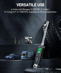 AstroAI heavy-duty digital tire pressure gauge with backlit LCD and flashlight, stainless steel body