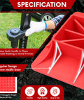 Off Road Jack Base And Handle Keeper Set Two Piece Ground Stabilizer Kit In Red And Black with triangular design shown