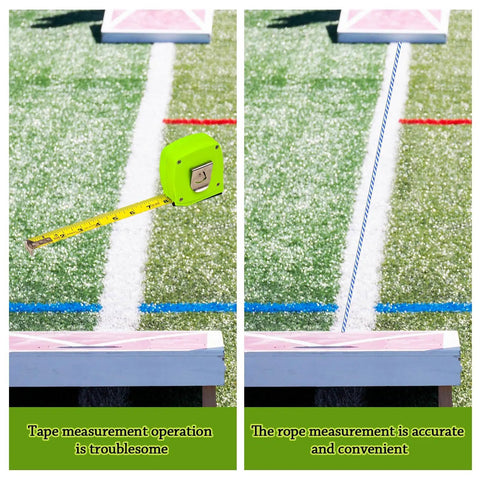 Two Sets 27 Feet Cornhole Distance Setup Tool Measuring Device for Boards with Blue Rope Cornhole Accessories for Accurate Backyard Toss and Competitive Play