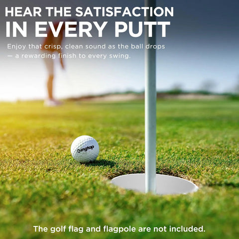 Outdoor And Indoor Practice Golf Hole Cups For Putting Green 4 Inch Depth Two Pack Ivory White USGA And PGA Pro Grade