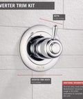 Three Function Chrome Shower Diverter Trim Kit For 3 Setting Control With Lifetime Warranty Valve Not Included Rough In Model R11000 Sold Separately Perfect For A Sleek Bathroom Upgrade With Easy Install And Reliable Corrosion Resistance