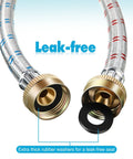 Y Hose Connector For Washing Machines 1 Ft Stainless Steel Braided Splitter With Three Quarter Inch Brass Fittings Leak-free
