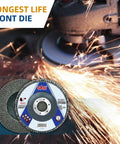 Forty-Eight Pack Flap Discs With 40 Grit For 4.5 Inch Diameter And Seven Eighths Inch Arbor Bevel Type 29 Industrial Grade Zirconia Abrasive used on angle grinder