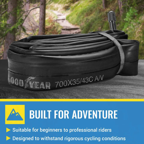 Coiled Self Sealing 700C Inner Tube With Butyl Rubber For MTB Riders Easy Install Puncture Resistant Durable Tube for 35/43C.