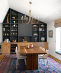 Dope Gold Farmhouse Chandelier With Industrial Style 6 Light Pendant Lighting in a modern dining room setting