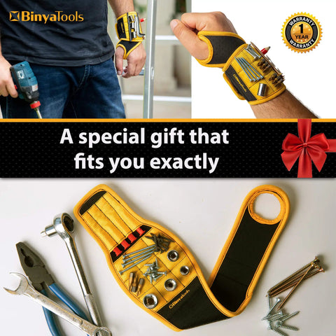 Magnetic Wristband For Tools With 9 Neodymium Magnets Holds Screws Nails Drill Bits And Small Tools Adjustable Wrist Strap