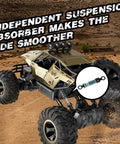 Rugged 1:12 Scale RC Monster Truck With Durable Metal Body, LED Headlights, All Terrain Off Road Beast Power on dirt path