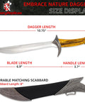 Medieval Arming Dagger Replica For Reenactment And Cosplay With 440 Stainless Steel Blade, Textured Guard, Rune Engravings