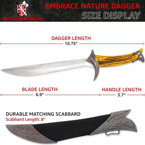 Medieval Arming Dagger Replica For Reenactment And Cosplay With 440 Stainless Steel Blade, Textured Guard, Rune Engravings