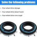 Heavy Duty Pair Of Front Automatic Locking Hub Actuator Assembly For Ford F150 Expedition Mark Lt with protective seals and durable design.
