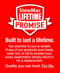 Complete Guitar Setup Kit With 3 Piece Luthier Tools For Precision Intonation, Action Adjustment, Nut And Saddle Work, And Quick Setup Dialing In Playability And Tone For Any Style. StewMac lifetime promise graphic