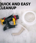 18V Cordless Paint And Stain Sprayer Delivering Slick HVLP Coatings No Wire Headaches in soapy water for cleanup.