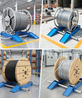 Heavy Duty Cable Drum Roller Stand With Ramp, 3 Ton Capacity, Adjustable Wire Dispenser For 11.8 To 59 Inch Diameter Reels