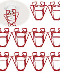 Rock Solid 10 Pack Red Fire Sprinkler Head Guards With Double Hook Mounting showcasing sturdy iron construction for pipe protection.