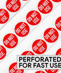 High Visibility Do Not Use Sticker Roll 1.5 Inch Diameter 500 Pack For Warehouse Safety And Equipment Maintenance Out Of Service Label Roll For Inventory Control, perforated red roll