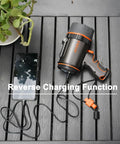 2000 Lumen Marine Spotlight Waterproof Rechargeable Handheld Flashlight showing reverse charging function with phone attached