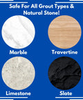 Pro Grade Grout Sealer For Tile Stone And Grout Easy Spray On Application Low Odor Stain And Moisture Repellent for marble, travertine, limestone, slate