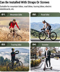 Cyclists using various bikes and scooter with 5L Waterproof Bike Fork Bag Frame Dry Bag For Mountain And Road Bikes