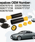 Rear Shock Mount Bump Stop Dust Boot Set For BMW E82 E87 E88 E90 E92 128i 135i Compatibility OEM Numbers Shown With Car