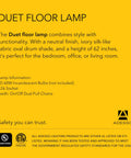 Brushed Steel Floor Lamp With Ivory Fabric Shade, Dual Pull Chain And Double Socket Design promotional information