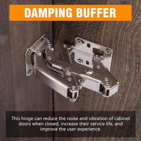 Two Pack 170 Degree Concealed Door Hinges For Corner Kitchen Cabinets, Full Overlay Replacement Hardware With Damping Buffer