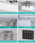 Locking Fireproof Document Box With Waterproof Seal and Portable Design, features like lock, zippers, and net pocket, 12.5 x 10.5 x 6 inches