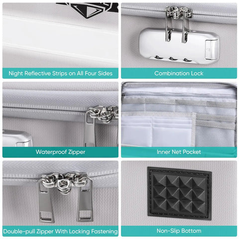 Locking Fireproof Document Box With Waterproof Seal and Portable Design, features like lock, zippers, and net pocket, 12.5 x 10.5 x 6 inches