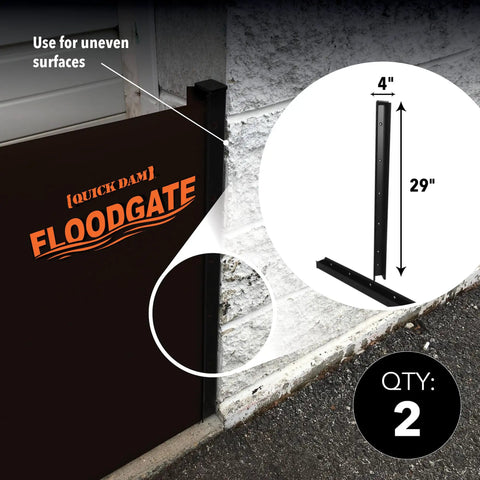 Flood Gate Side Rails For Wall Mount Black Two Pack Smooth Wall Transition And Sealed Fit Mounts Firmly And Stays Put