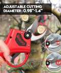 Cordless Electric Pruning Shears With Upgraded 450W Brushless Motor, Adjustable 0.98 Inch To 1.4 Inch Cutting Diameter in use on tree