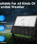 300W LED Stadium Flood Light 45000 Lumens Ultra Bright Beast Mode Ready IP66 Waterproof in rain setting