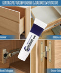 Multi Purpose Drawer Slide Lubricant And Grease For Cabinets Hinges Tracks Bearings Gears And Garage Doors shown with application use