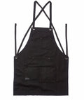 Heavy Duty Waxed Canvas Apron for Men and Women, Adjustable Crossback with Tool Pockets, Water Resistant and Oil Proof, Black