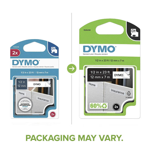 Gotta Keep Your Desk Nailed Down With Sleek Self Adhesive Label Rolls Measuring Half Inch By Twenty Three Feet black print on white packaging.