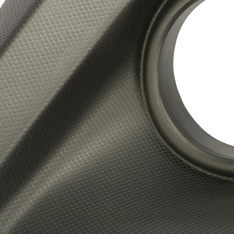 Close-up of right side fog light bezel for 2018-2020 Subaru Crosstrek, black plastic rugged trim with fog light hole fit SU1039121 57731FL082.