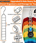 Heavy Duty Metal Hangers Six Pack Featuring Fifty Four Hooks For Massive Space Saving Closet Organization And College Dorm Essentials A Straight Up Dorm Room Game Changer Now with 9-hole design holds up to 40 lbs.