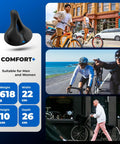 Women Bike Seat Cushion With Handle And Ergonomic 3 Zone Saddle Design Soft Wide Waterproof Mountain Bike Accessory Comfy Rides
