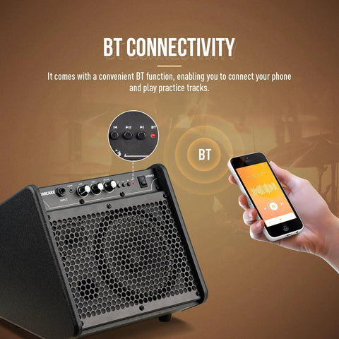 20W Portable Drum And Keyboard Amp With Dual Drivers For Home Practice, Bluetooth Five Point Zero Wireless Streaming