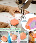 3 In 1 USB Magnetic Quilting Light With Laser Seam Guide For Sewing Machines showing usage and magnetic seam guide detail.